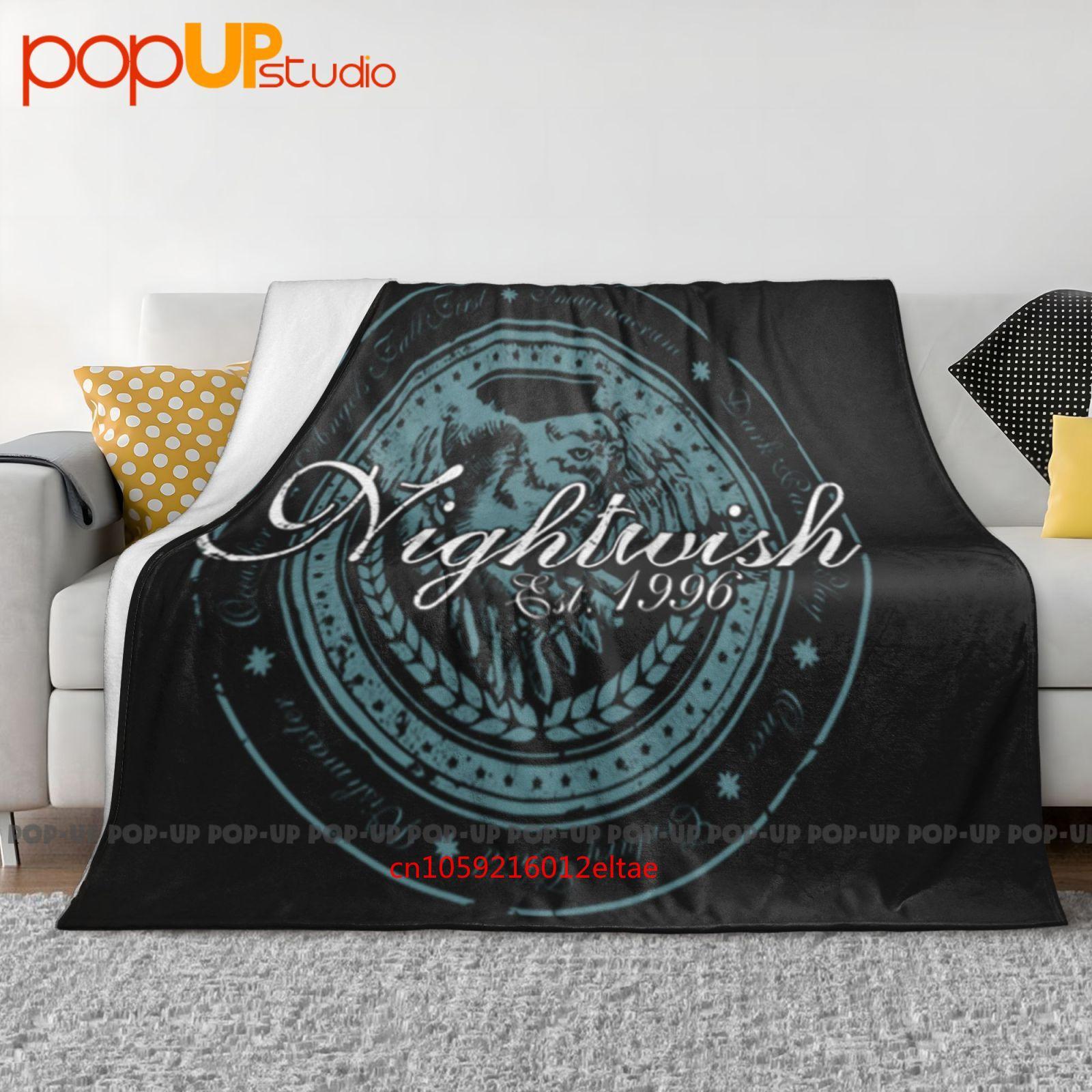 Nightwish Cd Lgo Est 1996 New Wishmaster Oceanborn Angels Ultra-Soft Blanket Quilt Winter Sofa Cover Bed Covers Size: 75*100cm, Weight: 230 GSM