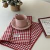 Retro Red Checkered Placemats Double Sided Napkins Christmas Dining Table Mat Coaster Food Posing Background Cloth 30x40cm