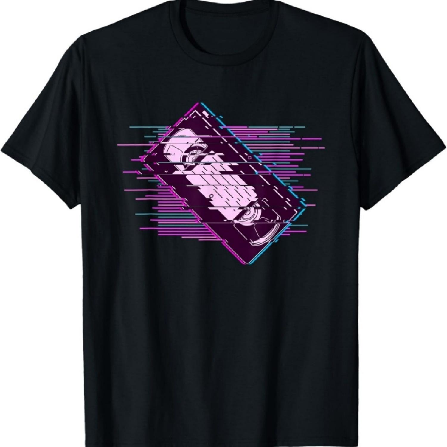 

Pixelated Retro Video Cassette Vaporwave T-Shirt XXXXXL чорний
