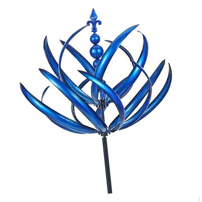 Wind Mill Pinwheel Landscape with Metal Garden Stake Spinner Sculpture for Patio Yard Lawn
