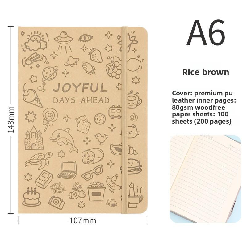 High-value Notebook Printed Leather Notepad Cute College Student Postgraduate Entrance Examination Meeting Minutes Book