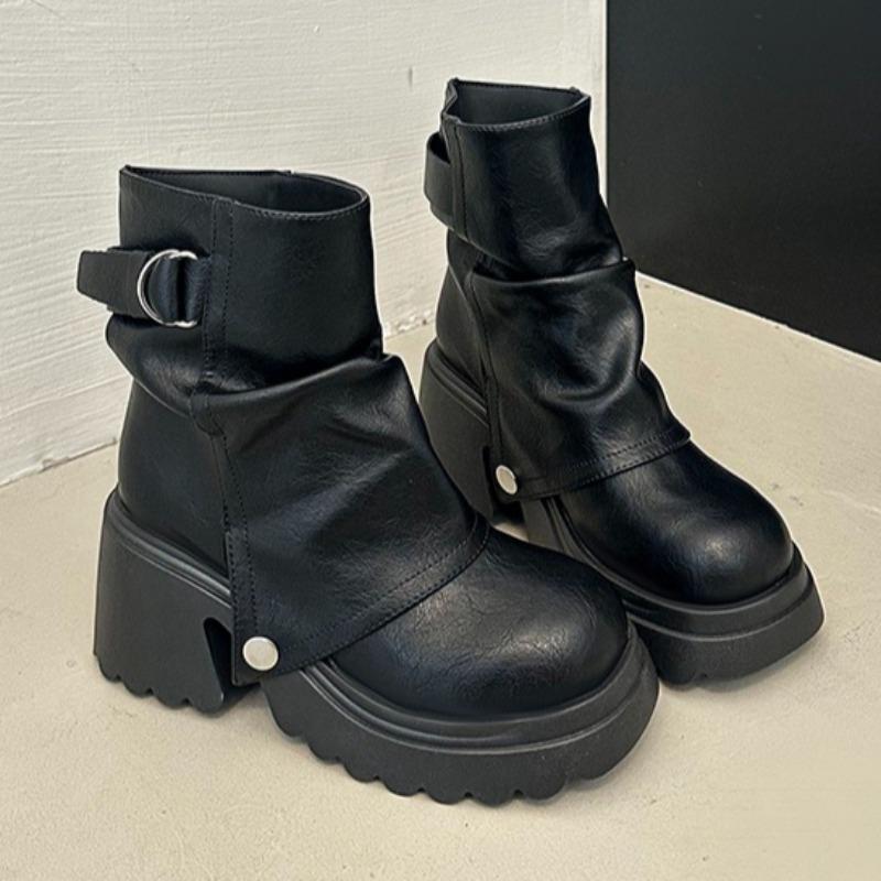 Fashion High Heels Women Platform Ankle Boots Designer Elegant Buckle Shoes 2025 Winter New Short Boots Dress Party Pumps Fad Zapatillas