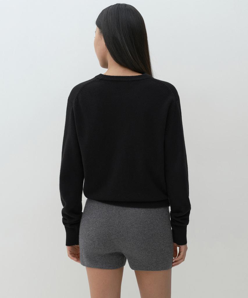 MUSINSA STANDARD WOMAN [Victoria Wool] Women'S Crew Neck Knit [Black]