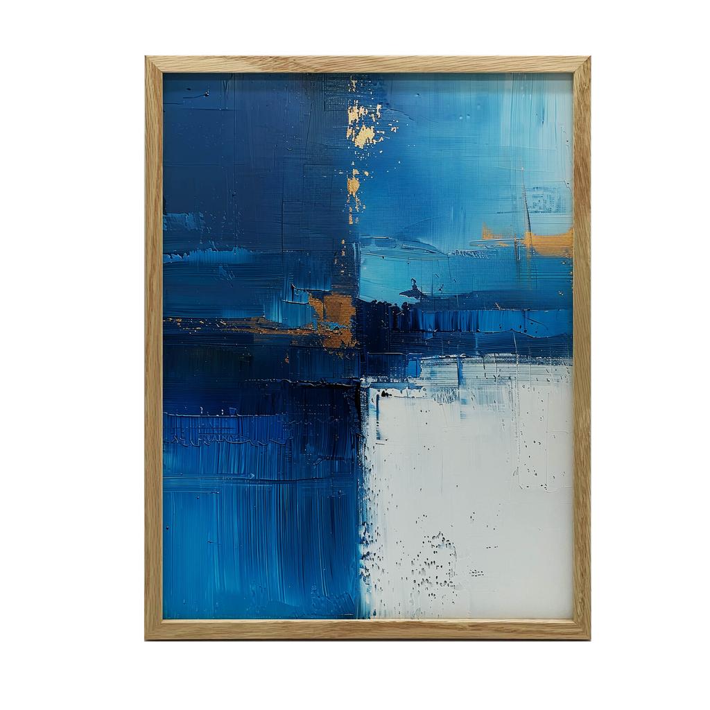 Spokój Szafiru Spokój Szafiru, 50X70 Cm, Rama Aluminiowa Złota, Papier Matowy 230 Gsm