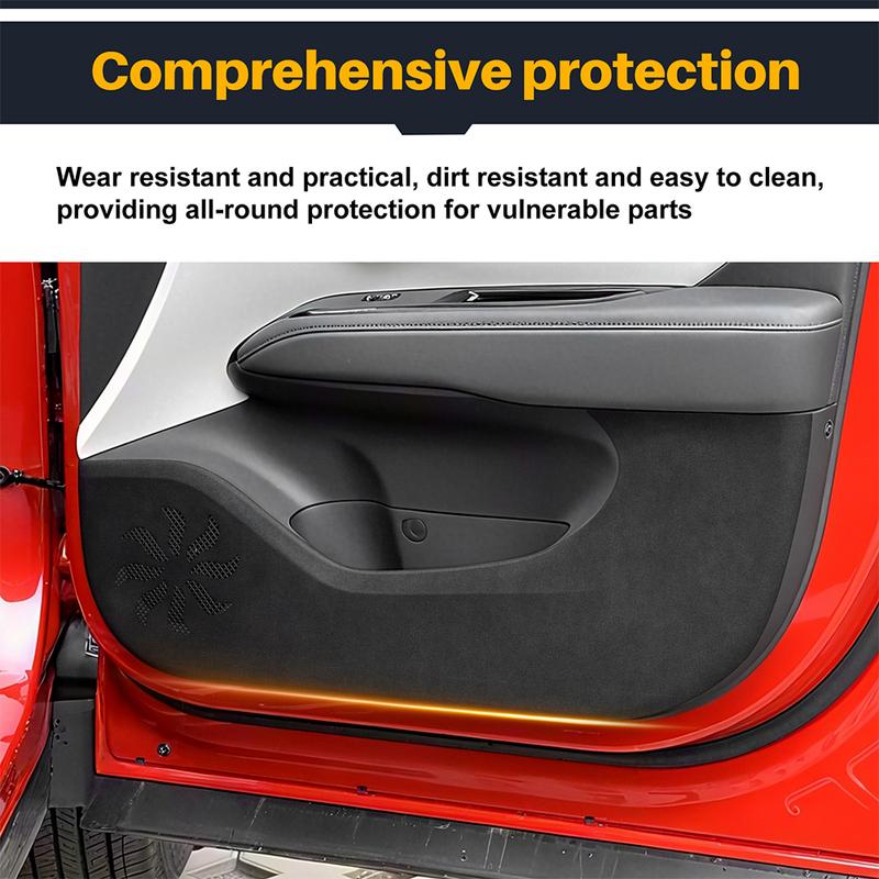 Door Anti-kick Pad For For Hyundai Tucson    2024 2025 2026 LHD RHD Car Leather Carbon Mat Interior Trim Accessories
