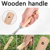1 Stück Langer Holzgriff Edelstahl Gartenunkrautstecher Hand-Unkrautentferner Cutter Abzieher Werkzeuge Multifunktions-Unkrautstecher Pikierer