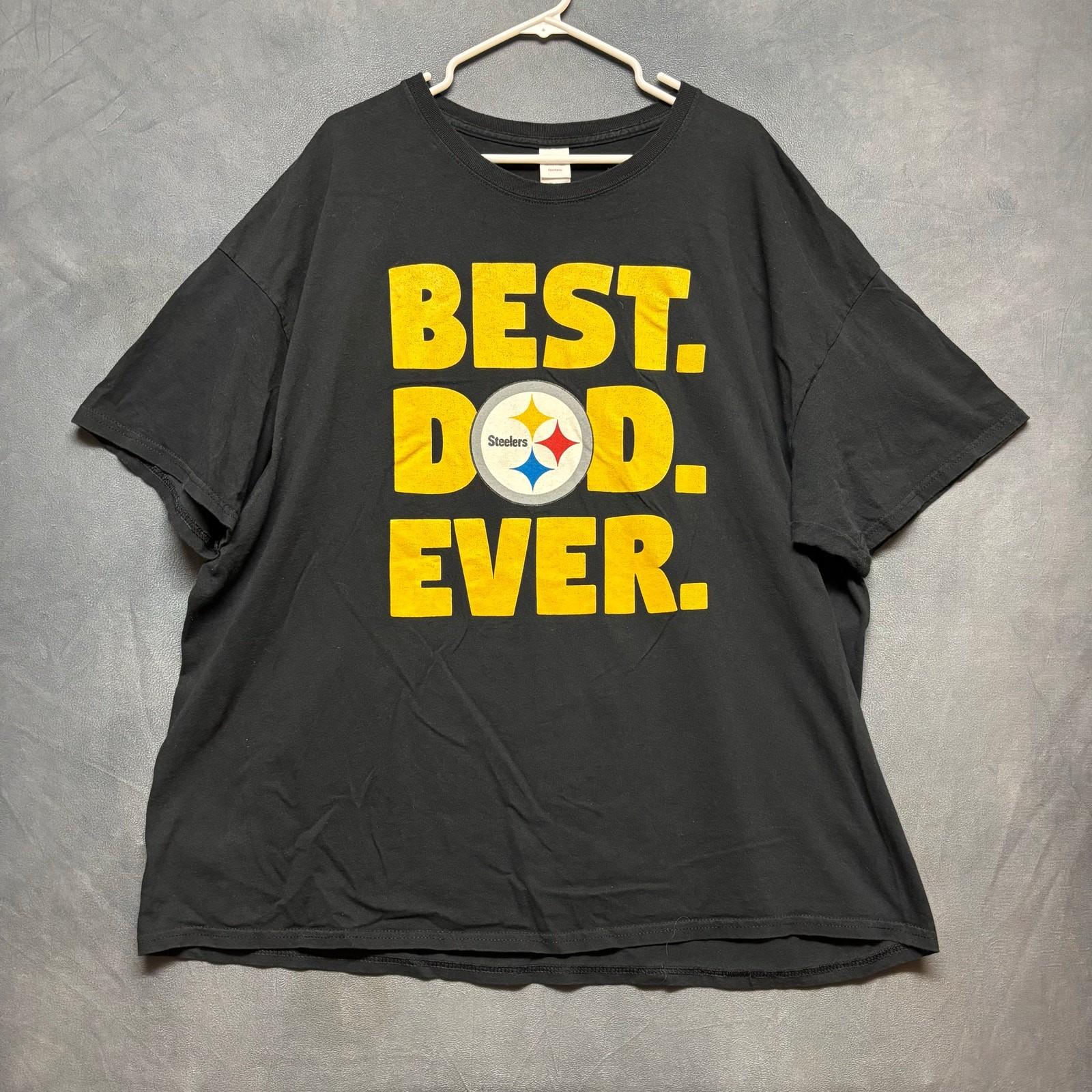 Pittsburgh Steelers Best Dad Ever Tee 3XL Black NFL Shirt Football Fan Gear Wear S