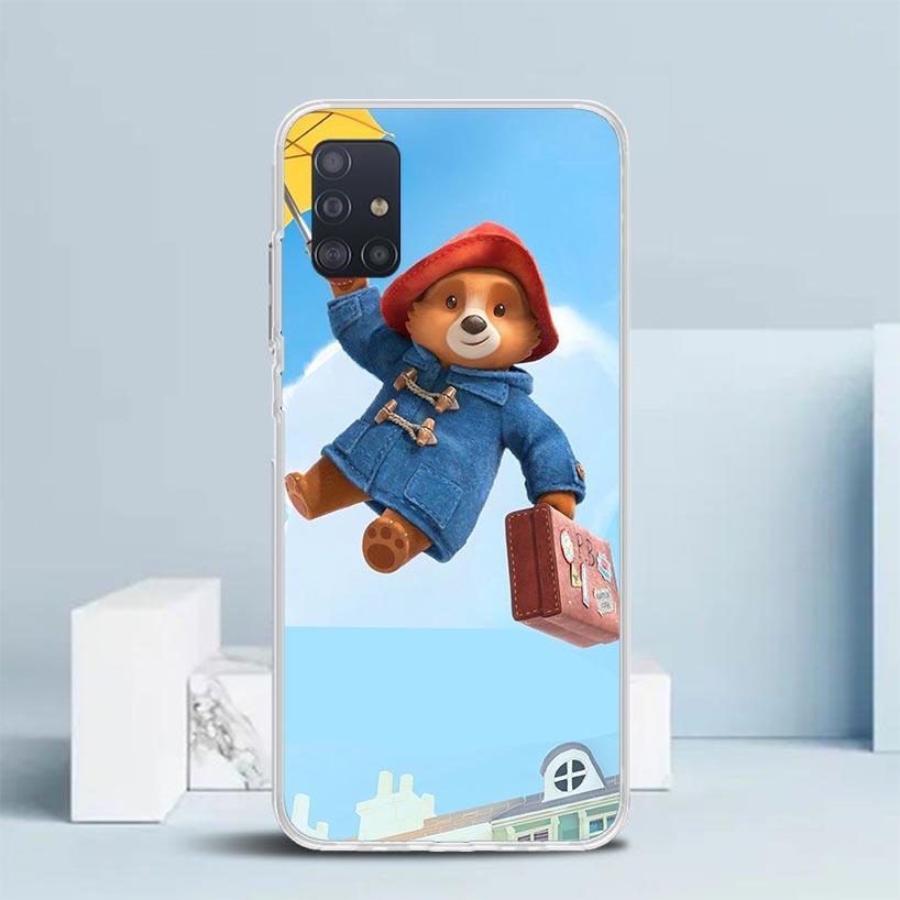 Cute P-PaddingtonS Bear Soft Cover for Samsung Galaxy A12 A22 A32 A52 A72 A02S Phone Case Note 20 Ultra 10 S10 Plus A51 A71 A50S