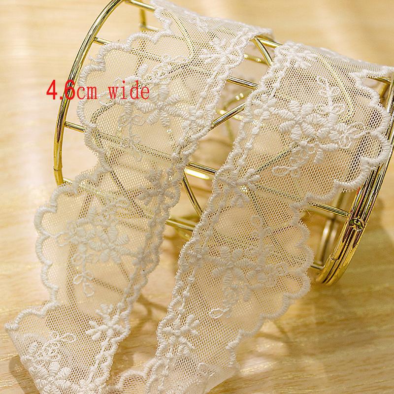 

4 метра/партия, 3 стиля на выбор, 3 см/4,5 см/4,7 см, ретро бежевый хлопок, качественная сетчатая цветочная вышитая кружевная отделка для куклы/одежды для домашних животных/занавесок/платья