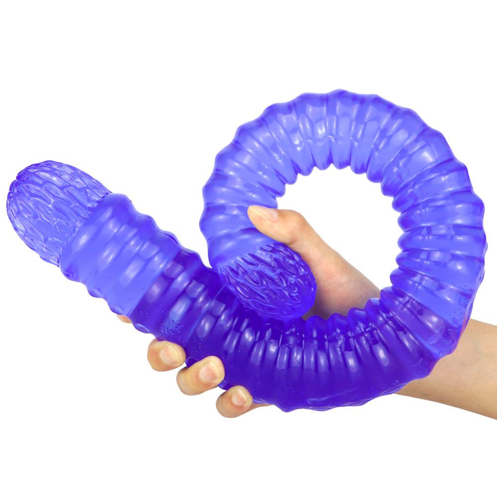 56cm Double-ended Threaded Dildo Oversized Anal Whip Anal Plug   Sex Toys Fisting Realistic Dildo Big Penis Strap On Cock PVC