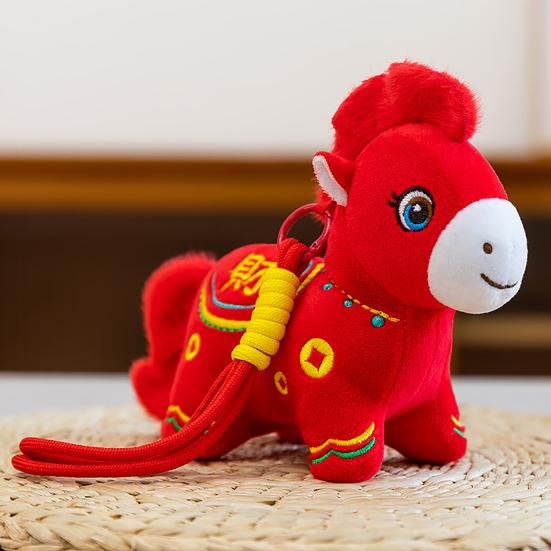 2026 Year of The Horse Doll Decoration Wealth Happiness Lucky Symbol Plush Pendant Chinese New Year Souvenir Business Gift