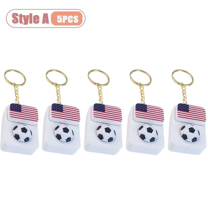 1-10PCS Soccer Fan Collectible Keychain Spinning Clicker Stress Relief Fidget Toy with Flag Pendant Memorial Gift