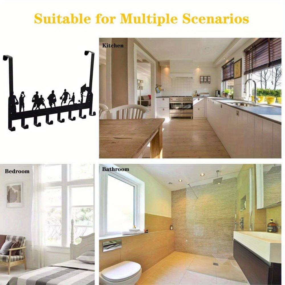 

Wrought Iron Basketball Theme Over Door Hook Hanger 8 Hooks Wall Mount Coat Rack Organizer for Living Room Home Decoration Entryway Key Holder TY2784-01