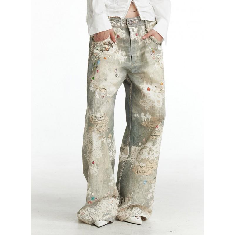 Unisex Distressed Oversized Streetwear Denim Jeans