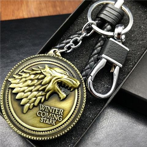 New Game Of Thrones Keychains Stark Wolf Head Dragon Badge Keychain Keyring Llaveros Of Movie Gifts For Friends