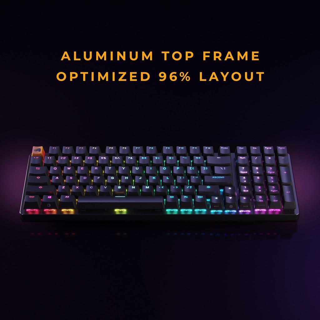 Tastatură Mecanică Glorious GMMK 2 Mărime Completă Preasamblată Neagră KB633 - GLO-GMMK2-96-FOX-B