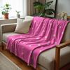 Bubble Pink Daisy Grid Tile Cartoon Anime Print Flannel Blanket Soft Warm Throw for Kids Bedroom Sofa Christmas Office Car