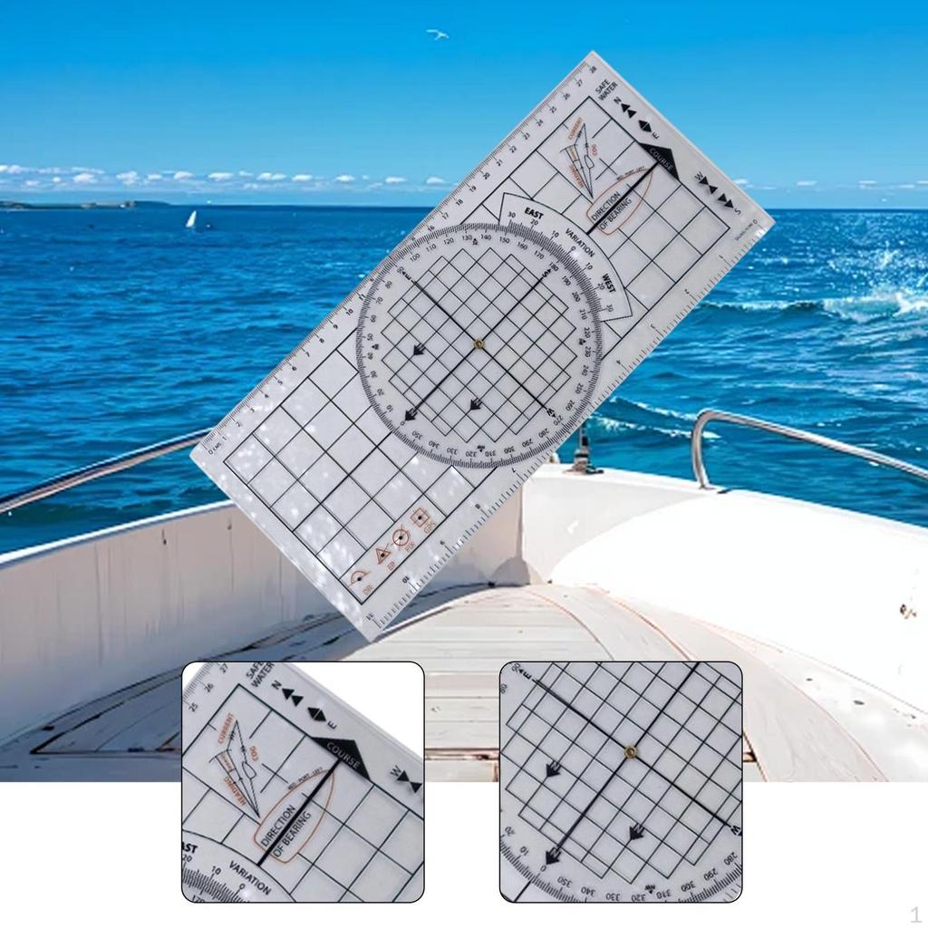 Kursplotter Marine-Zeichendreieck,Klares Einhand-Geradenteiler,Nützlich Stark für die Marine-Navigation