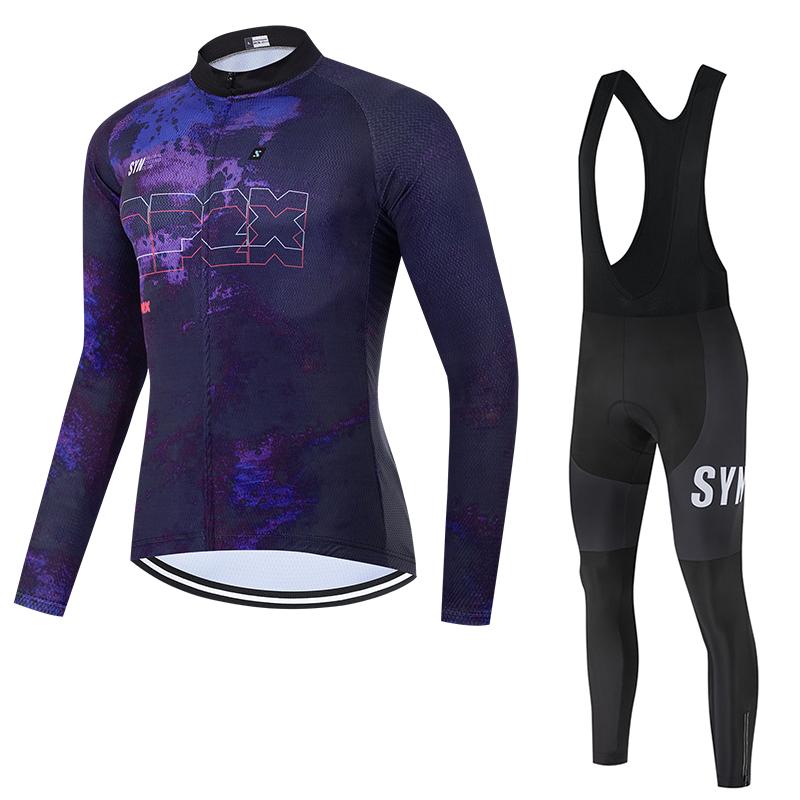 Completo Traspirante a Manica Lunga Autunnale per Ciclismo 2026 Salopette da Ciclismo Uomo Autunno e Inverno Completo da Ciclismo per Bici da Strada Set Lungo Maglia da Ciclismo in Fibra di Poliestere