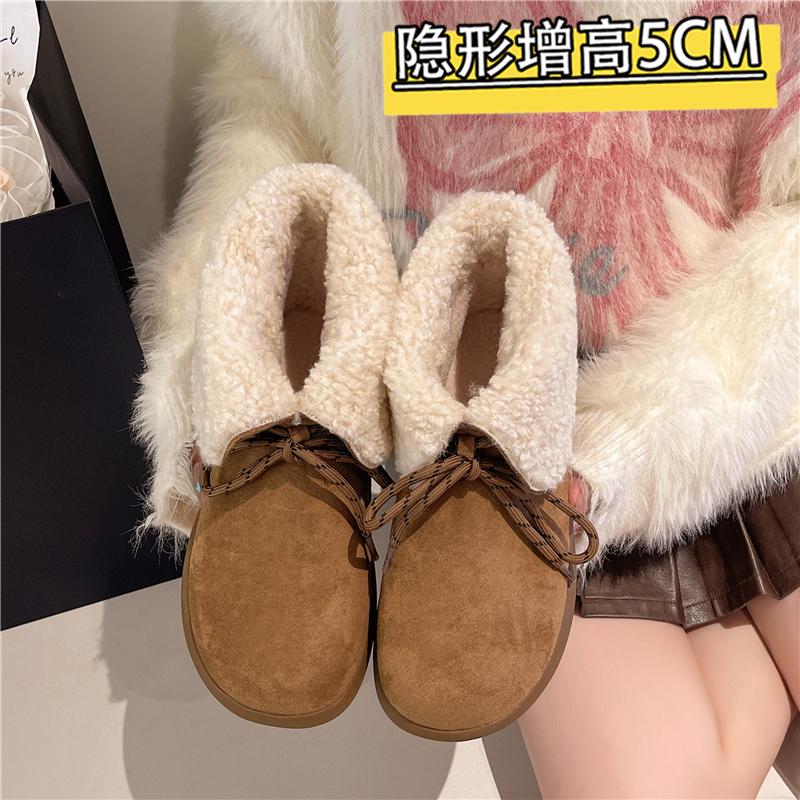 2025 Winter New Thick-soled Mid-calf Warm Shoes Wear-resistant Comfortable Fashionable Women's Boots Flat-soled Snow Boots