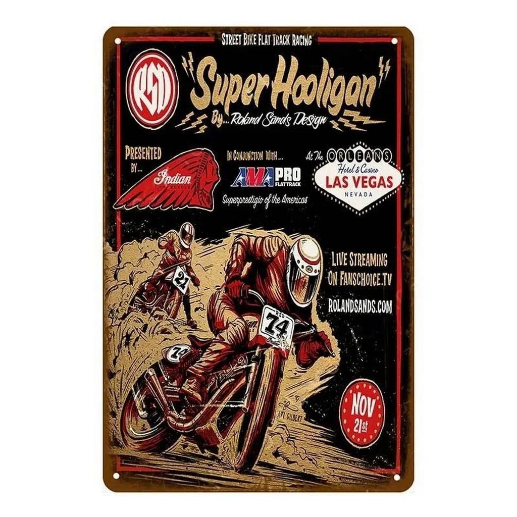 Plaque Metal Tin Signs Old Motorcycles Wall Decoration Vintage Art Posters Iron Painting for Man Cave Home Cafe Garden Club B