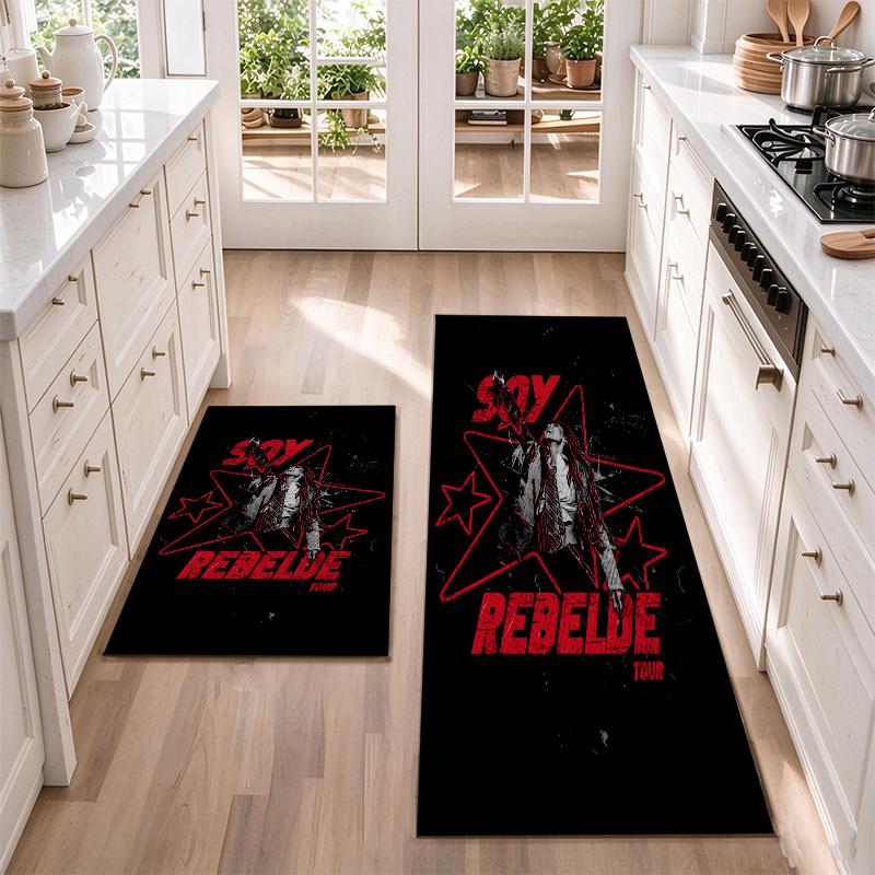 Rebelde A Flannel Kitchen Floor Mat – Non-Slip, Absorbent and Easy to Clean Suitable for Kitchens, Entryways Bedroomsand Bathrooms