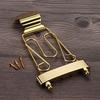 Set of Metal 4 Strings Jazzes Archtop Bass Trapeze Tailpiece with Wire Frame Hollow Out for 4 Strings Electric Bass