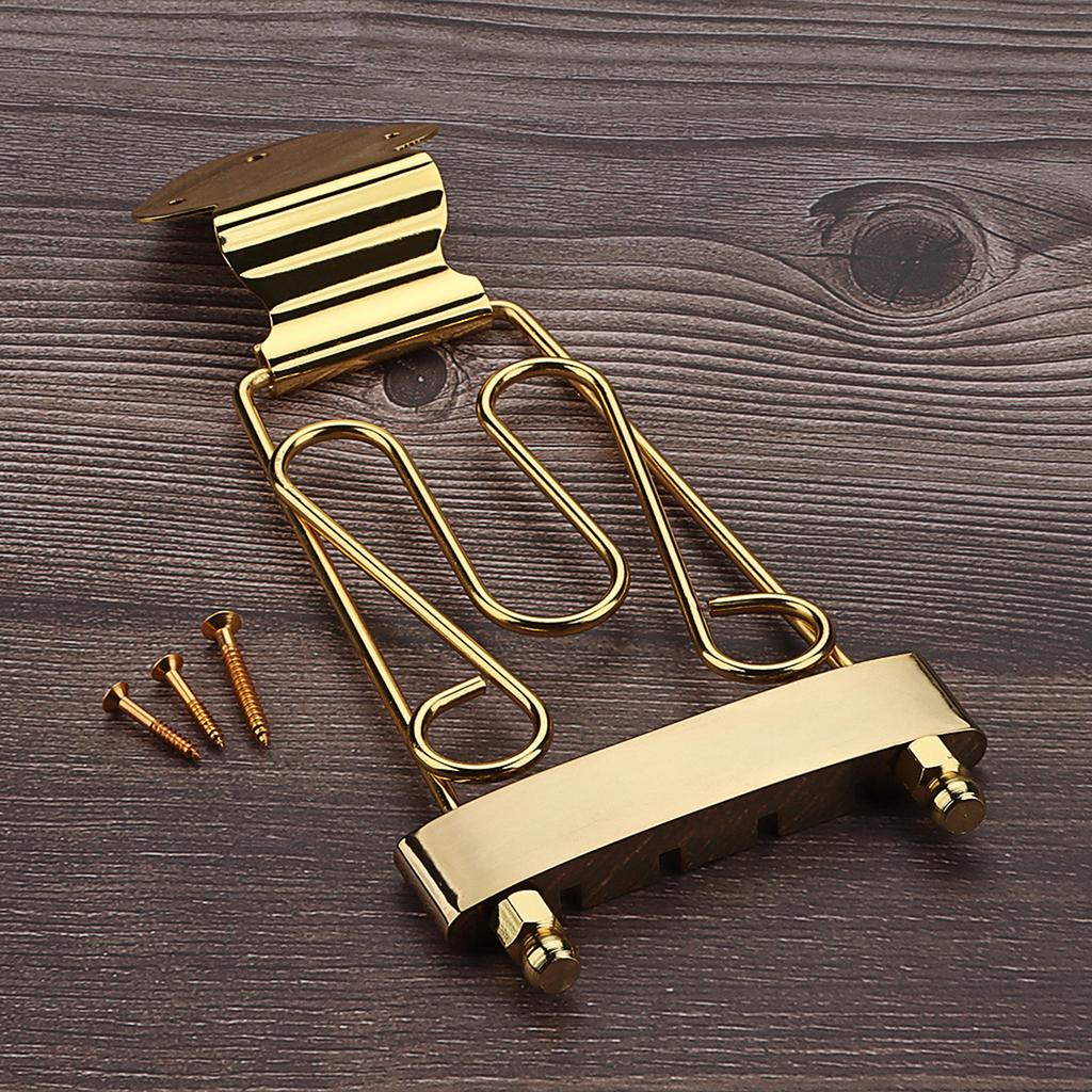 Set of Metal 4 Strings Jazzes Archtop Bass Trapeze Tailpiece with Wire Frame Hollow Out for 4 Strings Electric Bass