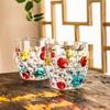 Tazza Creativa in Vetro Dipinta a Mano con Punti Bicchiere Colorato da Whiskey Bicchiere da Bevanda Stile Ins