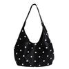 Trendy Retro Women Tote Bag PU Polka Dots Pattern Shoulder Bag Large Capacity Hasp Closure Handbag
