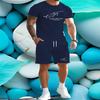 Summer Men's Round Neck Short Sleeved T-shirt and Shorts Set Fashion Leisure Sports Set Men's Outdoor Leisure 2-piece Set