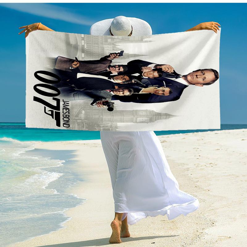 Ultra-Soft Beach Towel with 007 James Bond Theme,Ideal for Pool - Camping, Diving - Perfect Travel Essential, Vibrant Beach Towel.