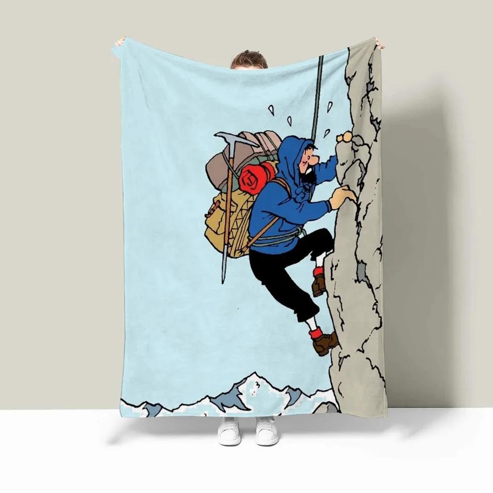 

Одеяло с капюшоном Tintins для диванов, одеяла на заказ, персонажи, пушистый плед, роскошное постельное белье, плед для кровати, пляжное полотенце, дом и украшение 50x60in