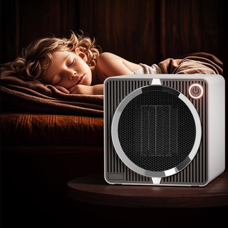 500W High Power PTC Heating Electric Heater Small Indoor Heating Fan Household Rapid Heating Desktop Warmer