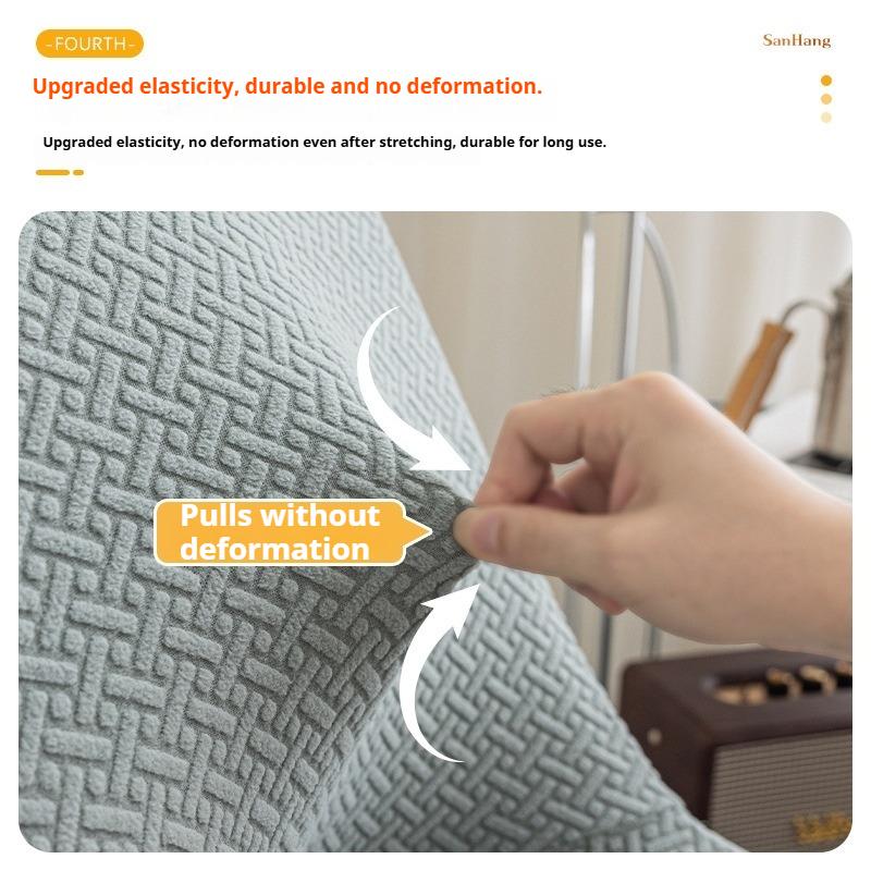 Jacquard Polar Fleece Chair Cover Thickened One-piece Elastic Hotel Restaurant Home Chair Cover Anti-fouling Stool Cover
