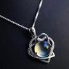 Japanese & Korean Fashion Pink Crystal Women's Clavicle Necklace with Rose Quartz Pendant.