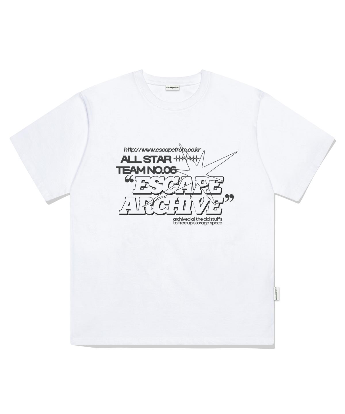 Escape From Archive All-Star Print Oversized Short Sleeve T-Shirt White S