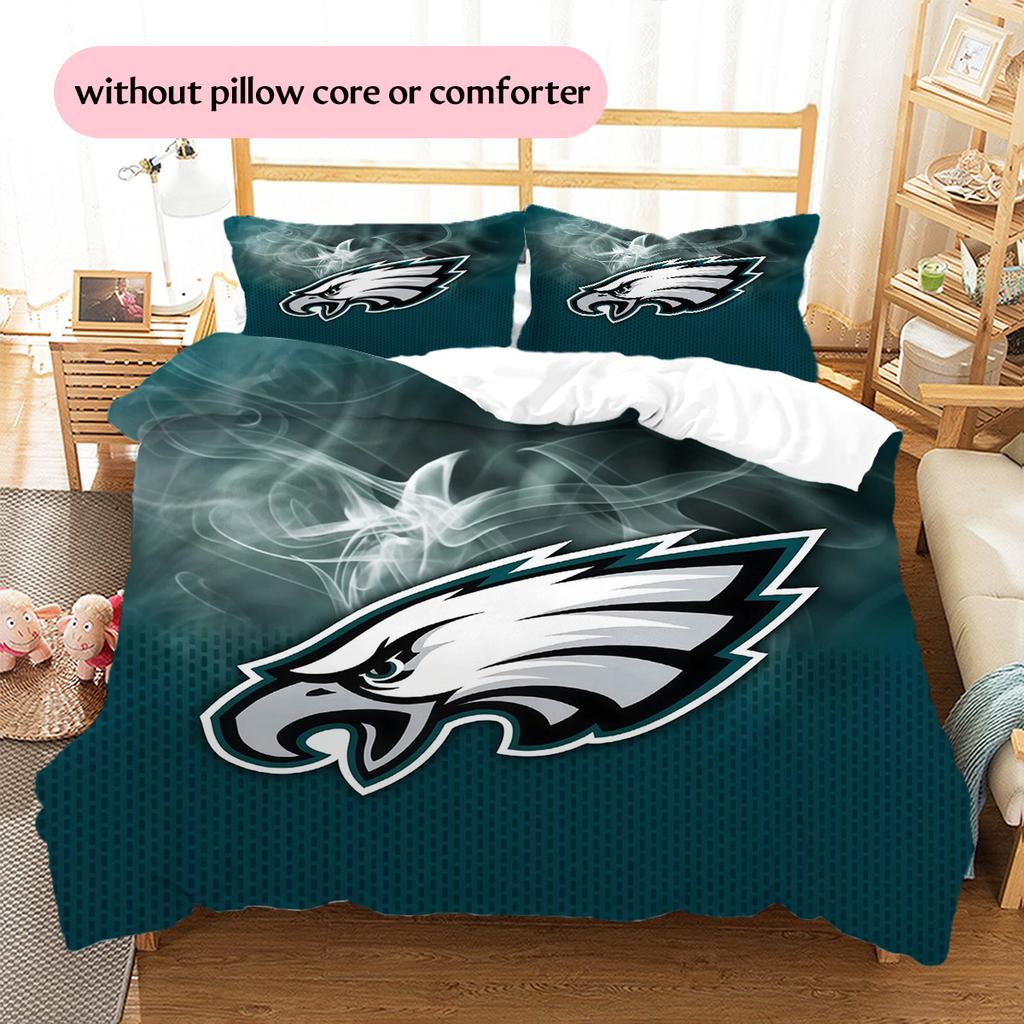 Philadelphia Eagles2 Pattern Bedding Quilt Set  Home Decoration  Gift (1 * Duvet Cover + 2 * Pillowcase  Without Core)