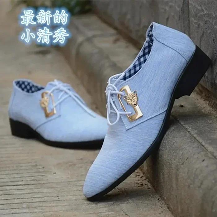 

модные туфли-дерби из холста, мужские туфли для вечеринок, свадебные туфли из холста, повседневные туфли на плоской подошве, мужская официальная обувь, разноцветные мокасины, мужские туфли, синие, новые 38