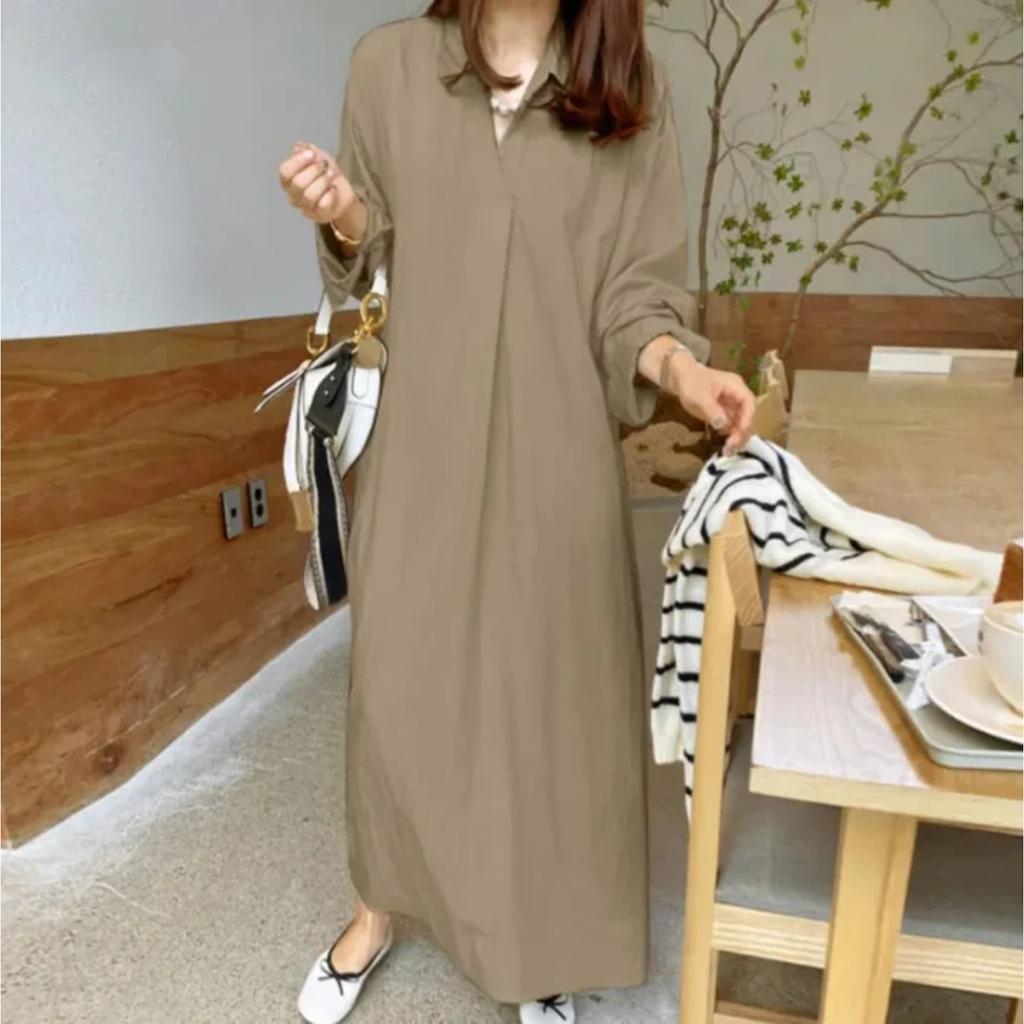 Cotton Linen Solid Muslim Dress Women Marocain Turkish Robe Femme Long Sleeve Maxi Dress Temperament Commuting  Abaya Vestidos