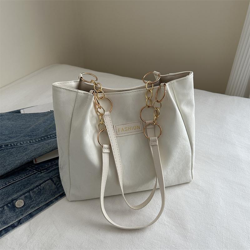 

Проста та модна портативна сумка через плече, сумка для поїздок на роботу, літо 2024, нова модна повсякденна велика містка сумка-тоут під пахву білий