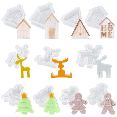 Christmas Scented Candle Mold: Gingerbread House & Reindeer Epoxy Silicone Mold