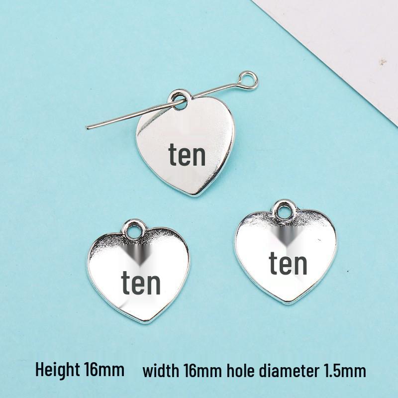 Love Heart Pendant Charm Alloy Jewelry for DIY Bracelets & Necklaces