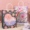Gift Bags, Birthday Present Handbags, Holiday Gift Storage Bags, High-End Shopping Packaging Bags, Cute Paper Bags with Oil Painting Landscape