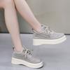 Womens Mesh Shoes Breathable Casual Shoes Fashion Thick-Soled Sneakers for Women Lace Up Platform Vulcanized Shoes Zapatos Mujer