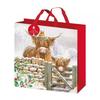 Giftmaker Highland Cow Woven Christmas Gift Bag