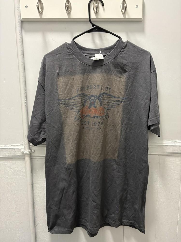 Aerosmith Shirt Mens Large Gray Est 1970 Boston MA Graphic Rock Band Music Tee Unisex T-Shirt Graphic Tee S