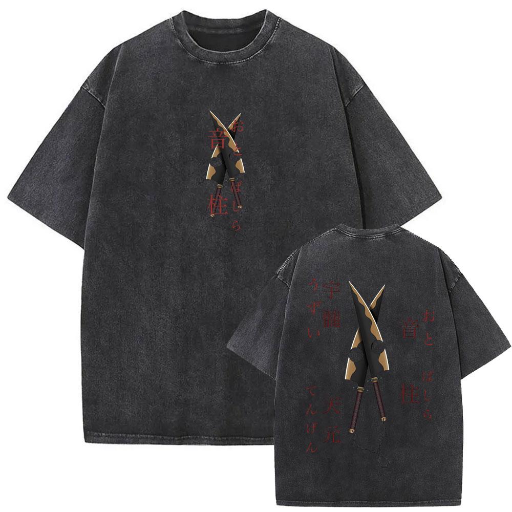 Prané Vintage Anime Demon Slayer Akaza Merch 2025 Tričko Pánské Dámské Oblečení Kreslená Móda Oversized Krátký Rukáv Trička