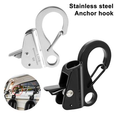 Stainless Steel Sliding Rope Hook Heavy Duty Pontoon Boat Fender Clamps Quick Release