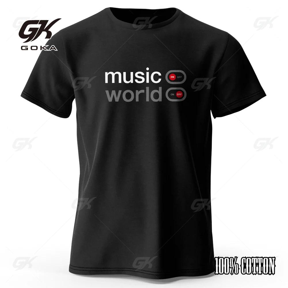 Mens Music World Printed TShirt 100 Cotton Oversized Classic Funny Graphic Tees for Men Women Summer Tops